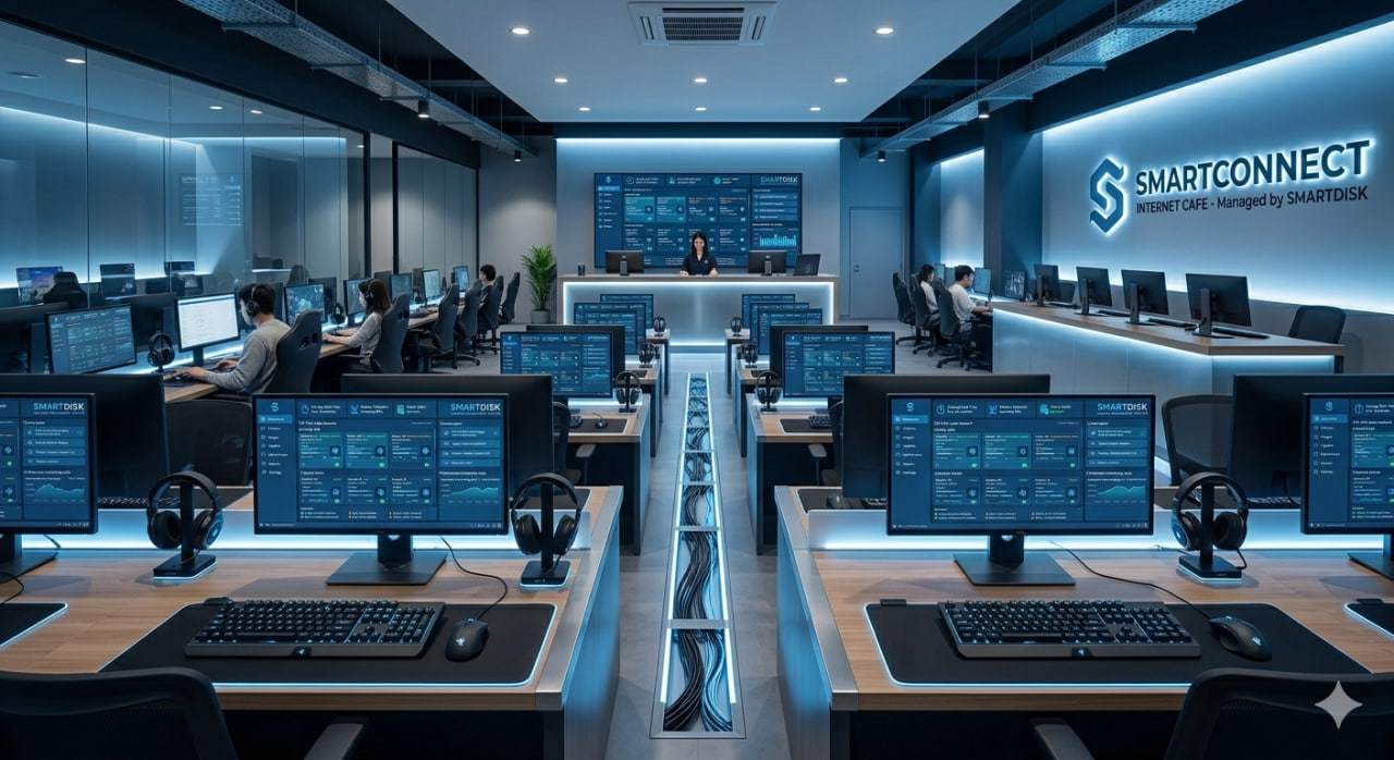 Internet cafe control room